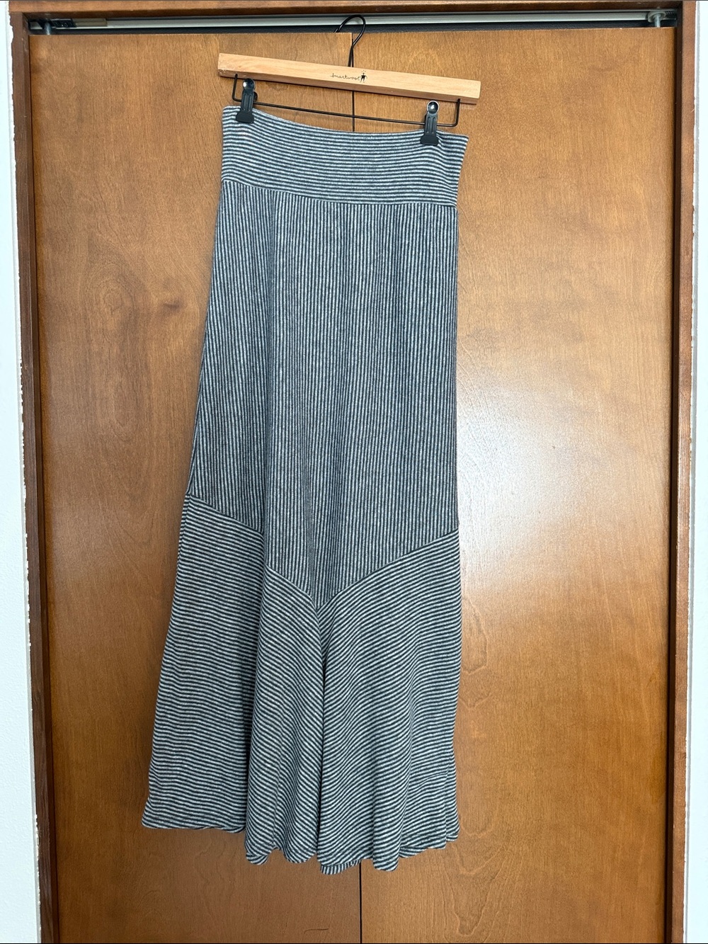 Rolla Coster Black & White Striped Paneled Maxi Skirt